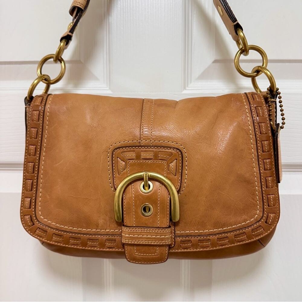 Coach Legacy Soho Buckle Flap Woven Leather Large Hobo Shoulder Bag Vintage Y2K - Picture 2 of 12